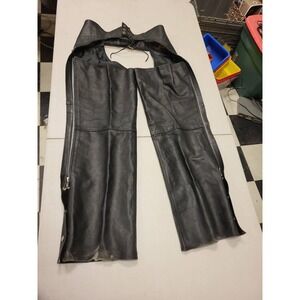 Hot Leathers Motorcycle Chaps Black Leather Biker Riding Pants Mens Size XL